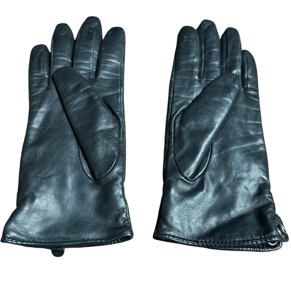 Beautiful Black Leather Lined Women's Gloves, Thinsulate, Small
